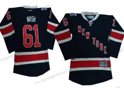 Kinder New York Rangers #61 Rick Nash Dark Ausweichtrikot 85Th Trikots – Blau