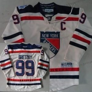 Kinder New York Rangers #99 Wayne Gretzky 2012 Winter Klassisch Trikots – Creme