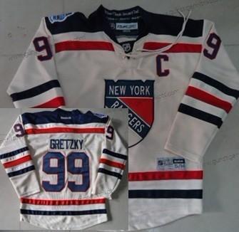 Kinder New York Rangers #99 Wayne Gretzky 2012 Winter Klassisch Trikots – Creme