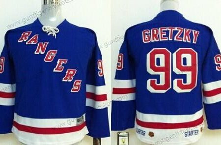 Kinder New York Rangers #99 Wayne Gretzky Retro Trikots – Blau