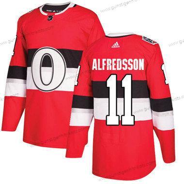 Kinder Ottawa Senators 11 Daniel Alfredsson Authentisch 2017 100 Klassisch Strickerei NHL Trikots – Rot