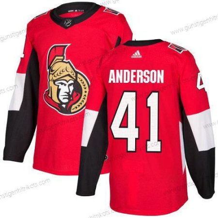 Kinder Ottawa Senators 41 Craig Anderson Heimtrikots Authentisch Strickerei NHL Trikots – Rot