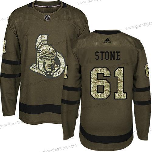 Kinder Ottawa Senators 61 Mark Stone Salute to Service Strickerei NHL Trikots – Grün