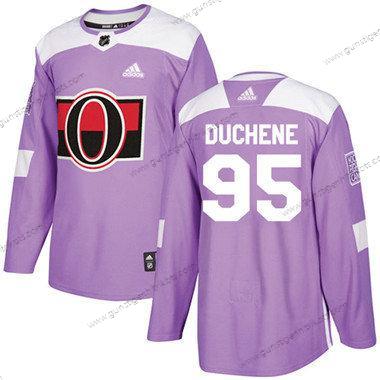 Kinder Ottawa Senators 95 Matt Duchene Authentisch Bekämpft Krebs Strickerei NHL Trikots – Lila