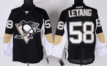 Kinder Pittsburgh Penguins #58 Kris Letang Trikots – Schwarz