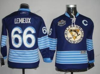 Kinder Pittsburgh Penguins #66 Mario Lemieux Ausweichtrikot Trikots – Marineblau Blau