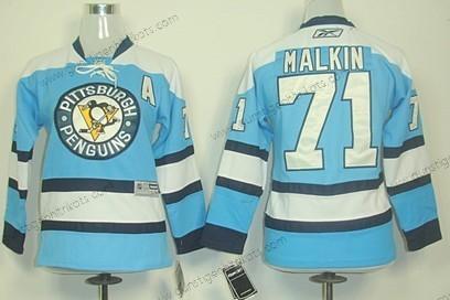 Kinder Pittsburgh Penguins #71 Evgeni Malkin Trikots – Blau