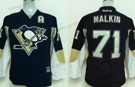 Kinder Pittsburgh Penguins #71 Evgeni Malkin Trikots – Schwarz