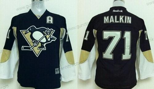 Kinder Pittsburgh Penguins #71 Evgeni Malkin Trikots – Schwarz