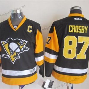 Kinder Pittsburgh Penguins #87 Sidney Crosby Ausweichtrikot Trikots – Schwarz