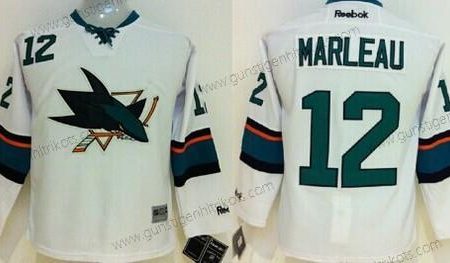 Kinder San Jose Sharks #12 Patrick Marleau 2014 Trikots – Weiß