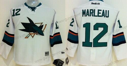 Kinder San Jose Sharks #12 Patrick Marleau 2014 Trikots – Weiß