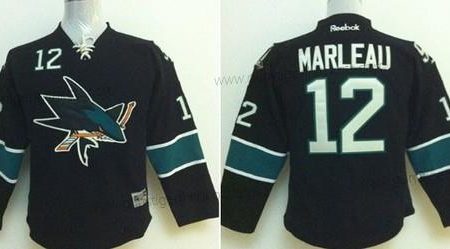 Kinder San Jose Sharks #12 Patrick Marleau Trikots – Schwarz