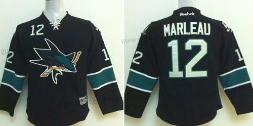 Kinder San Jose Sharks #12 Patrick Marleau Trikots – Schwarz