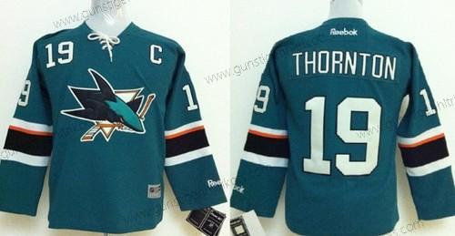 Kinder San Jose Sharks #19 Joe Thornton 2014 Trikots – Blau