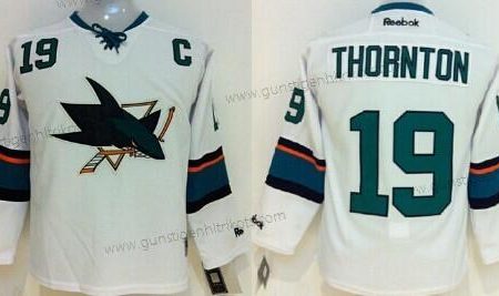 Kinder San Jose Sharks #19 Joe Thornton 2014 Trikots – Weiß