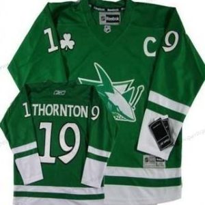 Kinder San Jose Sharks #19 Joe Thornton St. Patrick’S Day Trikots – Grün