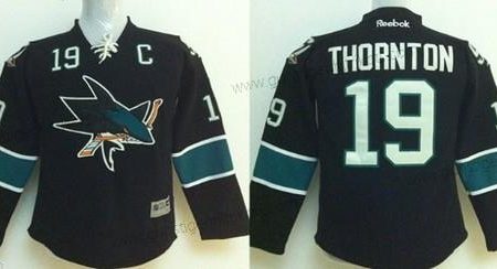 Kinder San Jose Sharks #19 Joe Thornton Trikots – Schwarz