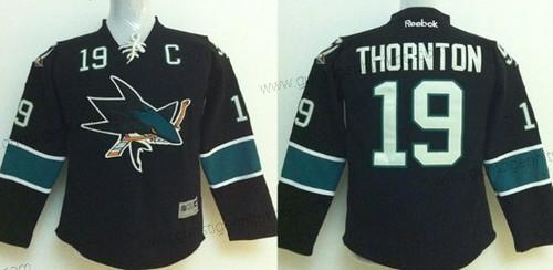 Kinder San Jose Sharks #19 Joe Thornton Trikots – Schwarz