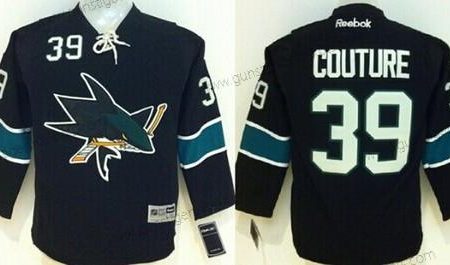 Kinder San Jose Sharks #39 Logan Couture Ausweichtrikot Trikots – Schwarz