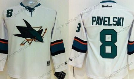 Kinder San Jose Sharks #8 Joe Pavelski 2014 Trikots – Weiß