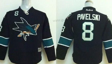 Kinder San Jose Sharks #8 Joe Pavelski Trikots – Schwarz