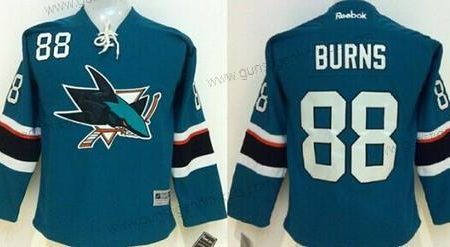 Kinder San Jose Sharks #88 Brent Burns 2014 Trikots – Blau