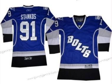 Kinder Tampa Bay Lightning #91 Steven Stamkos Ausweichtrikot Trikots – Blau