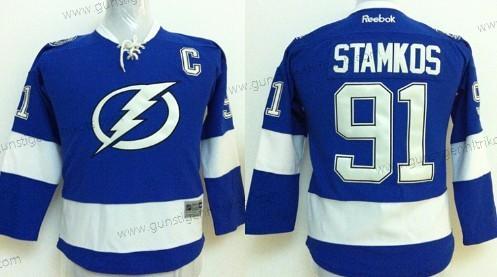 Kinder Tampa Bay Lightning #91 Steven Stamkos New Trikots – Blau