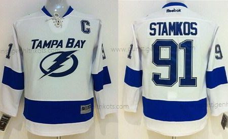 Kinder Tampa Bay Lightning #91 Steven Stamkos New Trikots – Weiß