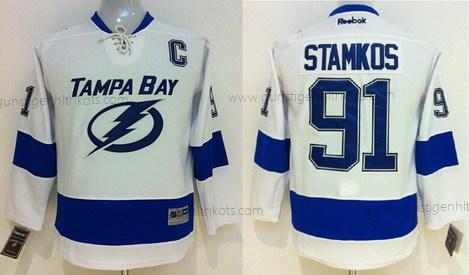 Kinder Tampa Bay Lightning #91 Steven Stamkos New Trikots – Weiß