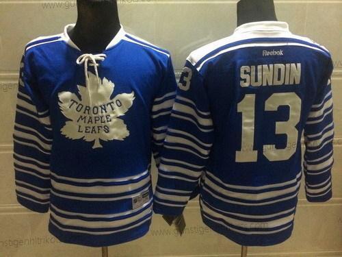 Kinder Toronto Maple Leafs #13 Mats Sundin 2014 Winter Klassisch Trikots – Blau