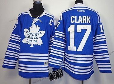 Kinder Toronto Maple Leafs #17 Wendel Clark 2014 Winter Klassisch Trikots – Blau