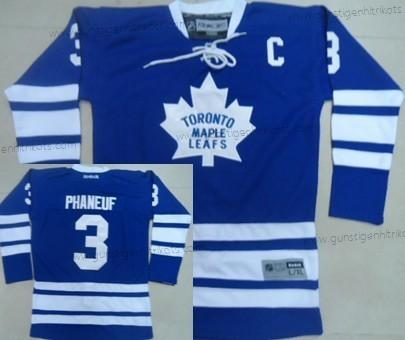 Kinder Toronto Maple Leafs #3 Dion Phaneuf Ausweichtrikot Trikots – Blau