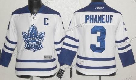 Kinder Toronto Maple Leafs #3 Dion Phaneuf Ausweichtrikot Trikots – Weiß