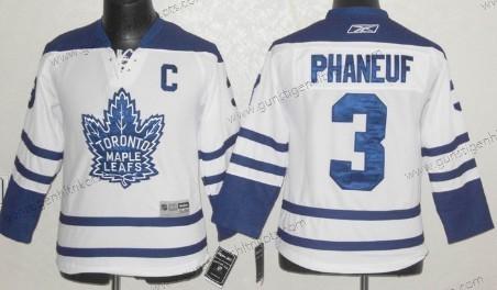 Kinder Toronto Maple Leafs #3 Dion Phaneuf Ausweichtrikot Trikots – Weiß