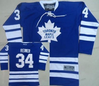 Kinder Toronto Maple Leafs #34 James Reimer Ausweichtrikot Trikots – Blau