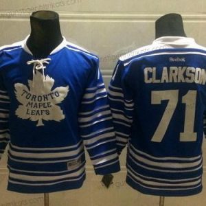 Kinder Toronto Maple Leafs #71 David Clarkson 2014 Winter Klassisch Trikots – Blau