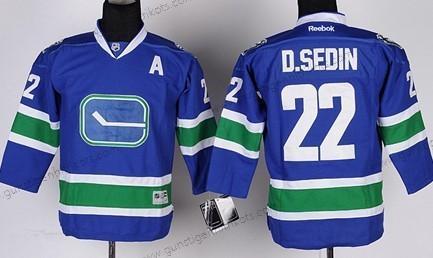 Kinder Vancouver Canucks #22 Daniel Sedin Ausweichtrikot Trikots – Blau