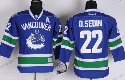 Kinder Vancouver Canucks #22 Daniel Sedin Trikots – Blau