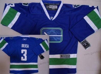 Kinder Vancouver Canucks #3 Kevin Bieksa Ausweichtrikot Trikots – Blau