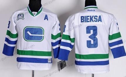 Kinder Vancouver Canucks #3 Kevin Bieksa Ausweichtrikot Trikots – Weiß