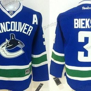 Kinder Vancouver Canucks #3 Kevin Bieksa Trikots – Blau