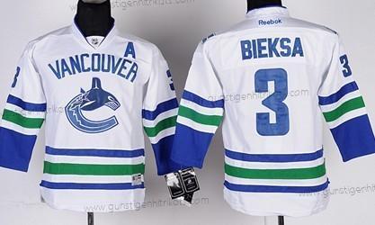 Kinder Vancouver Canucks #3 Kevin Bieksa Trikots – Weiß