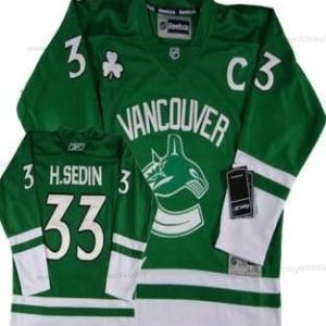 Kinder Vancouver Canucks #33 Henrik Sedin St. Patrick’S Day Trikots – Grün