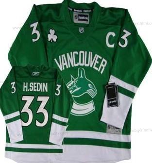 Kinder Vancouver Canucks #33 Henrik Sedin St. Patrick’S Day Trikots – Grün