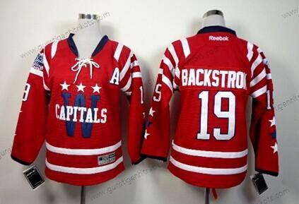 Kinder Washington Capitals #19 Nicklas Backstrom 2015 Winter Klassisch Trikots – Rot