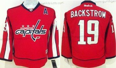 Kinder Washington Capitals #19 Nicklas Backstrom Trikots – Rot