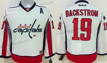 Kinder Washington Capitals #19 Nicklas Backstrom Trikots – Weiß