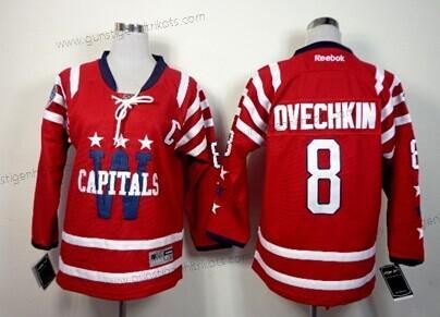 Kinder Washington Capitals #8 Alex Ovechkin 2015 Winter Klassisch Trikots – Rot